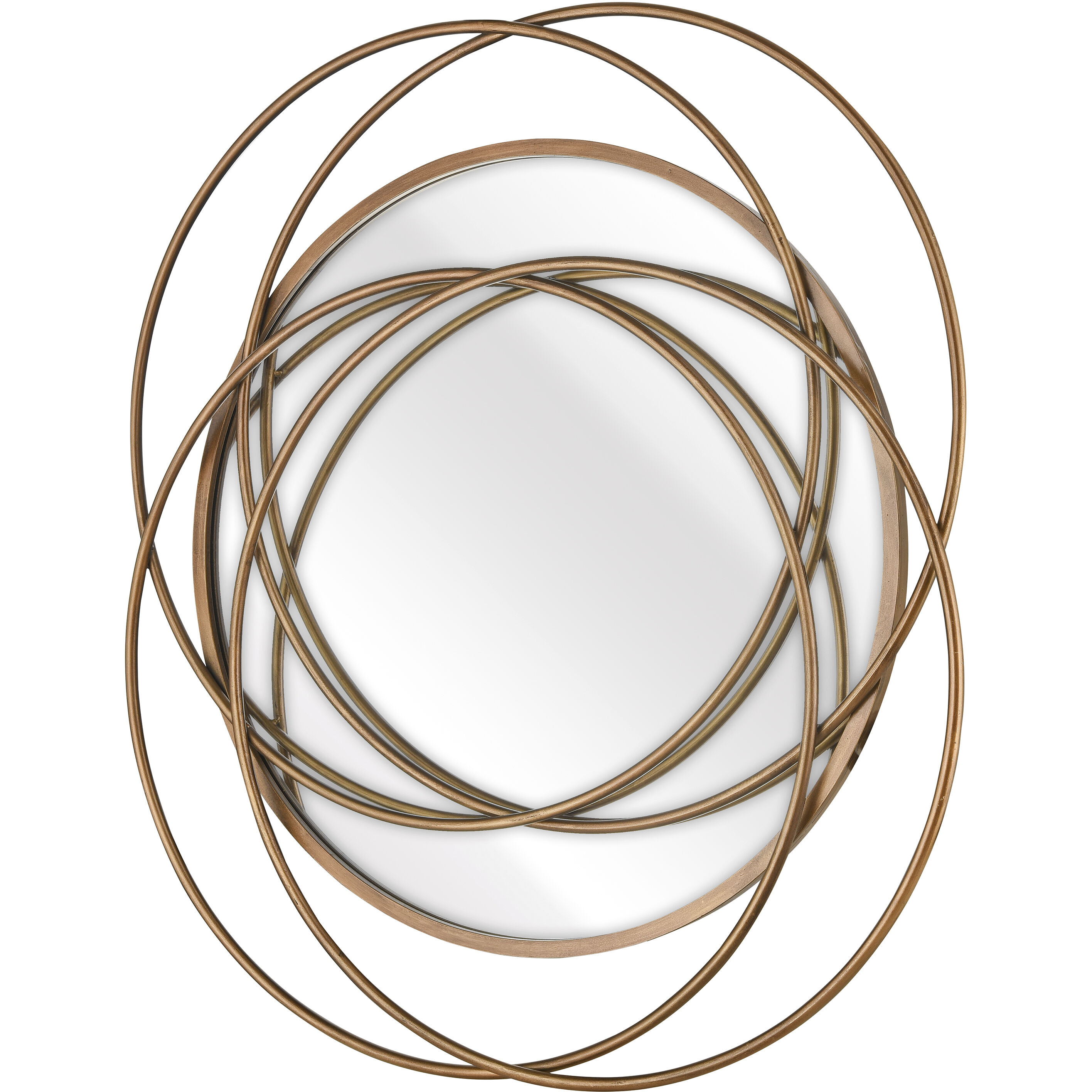 Jeno 30.25 X 27.75 inch Brass with Mirror Wall Mirror