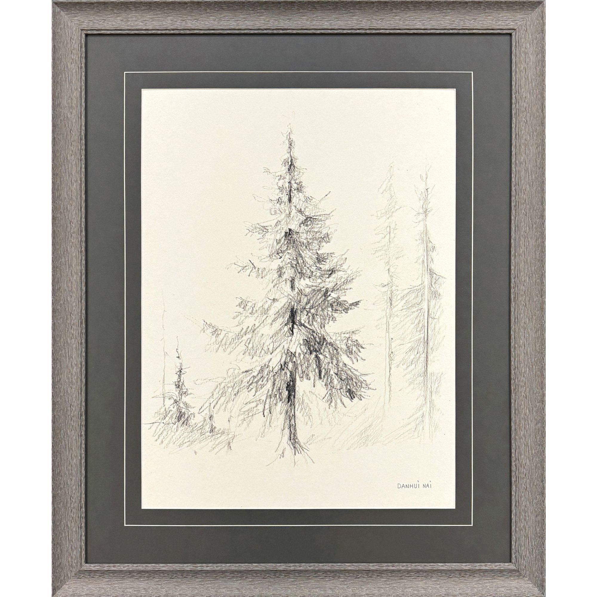 Elegant Pine Black and Beige and Gray Framed Art, Propac
