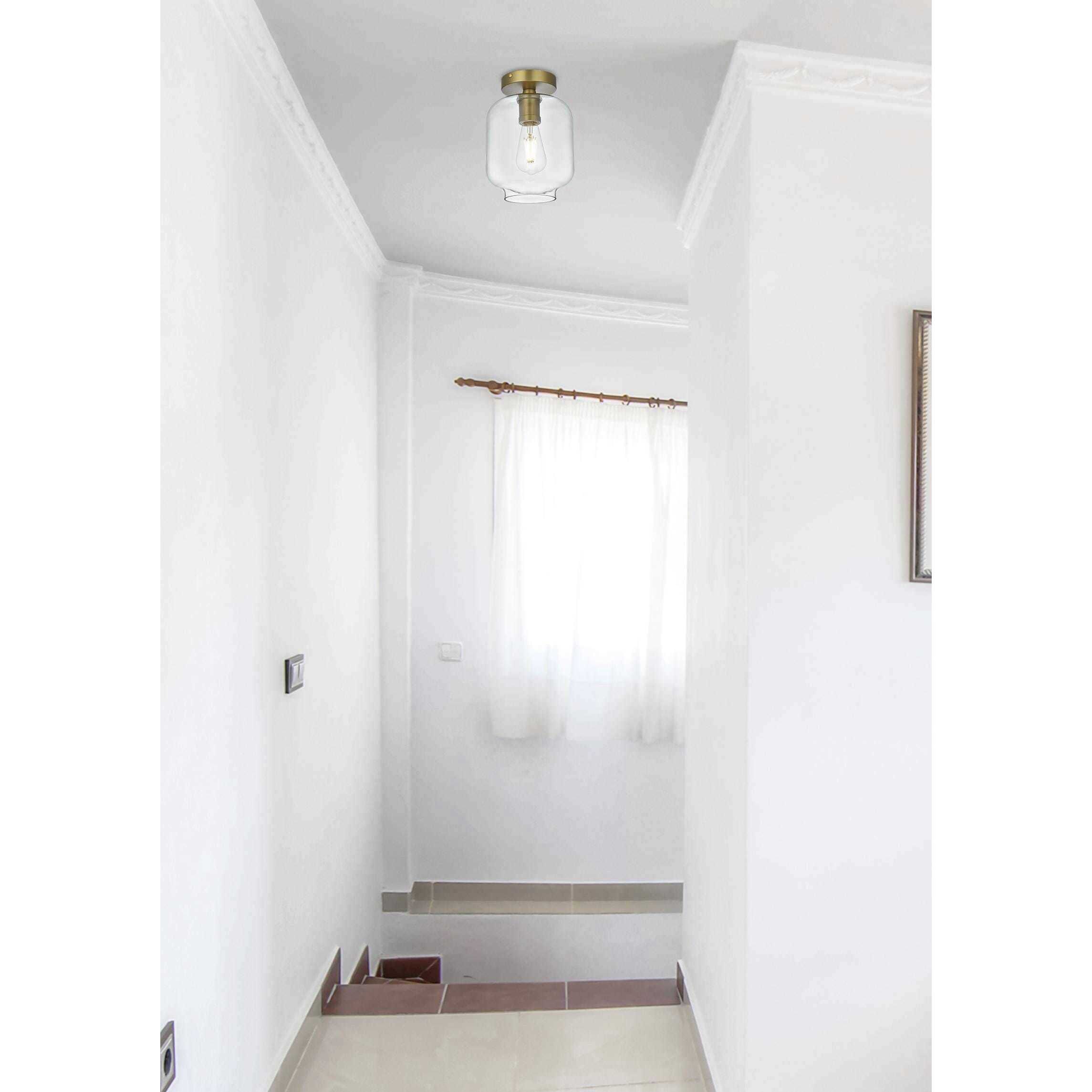 Collier 1 Light 7 inch Satin Gold Flush Mount Ceiling Light