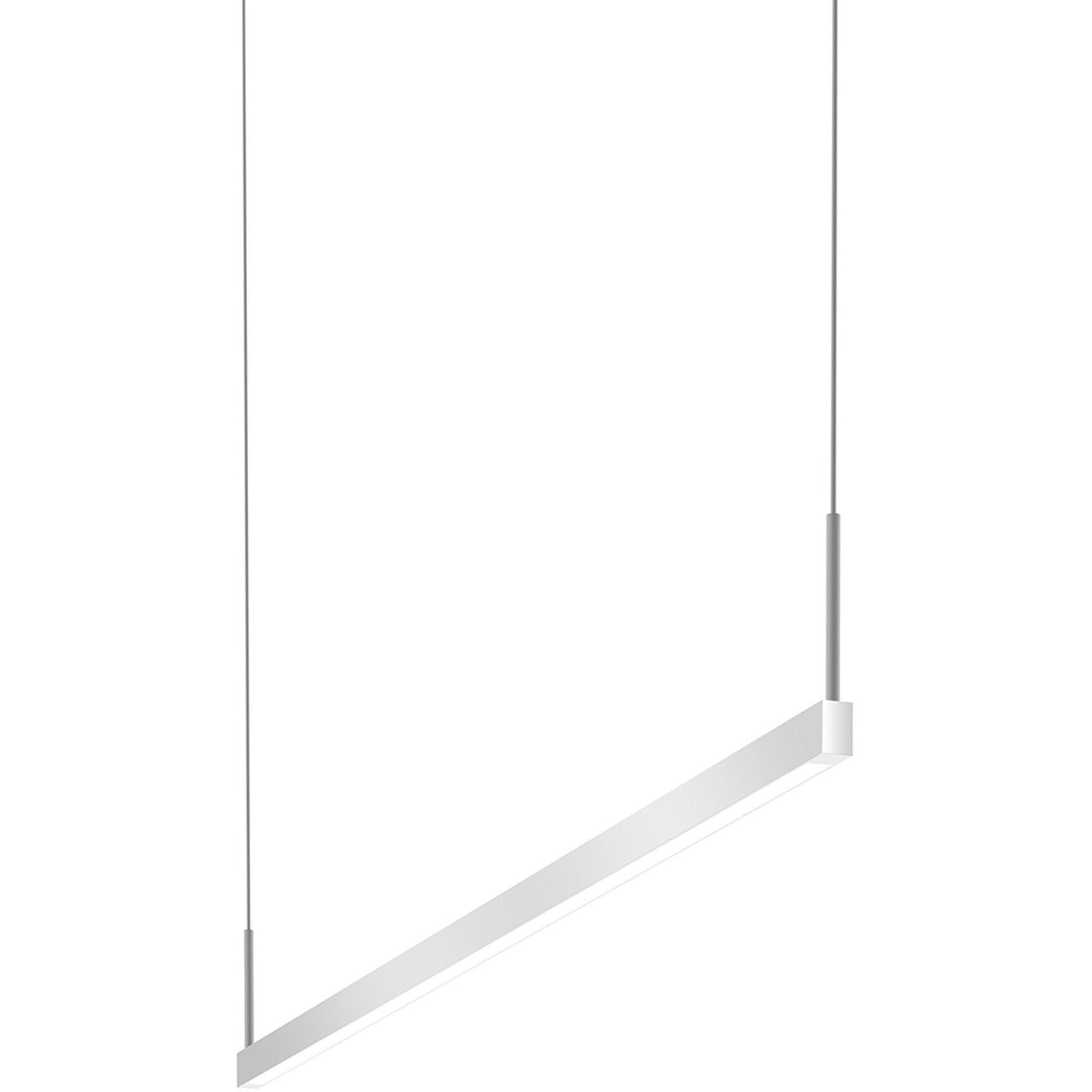 Thin-Line LED 48 inch Bright Satin Aluminum Pendant Ceiling Light in 4ft., 3500K