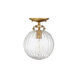 Modern 1 Light 8 inch Natural Brass Semi-Flush Ceiling Light