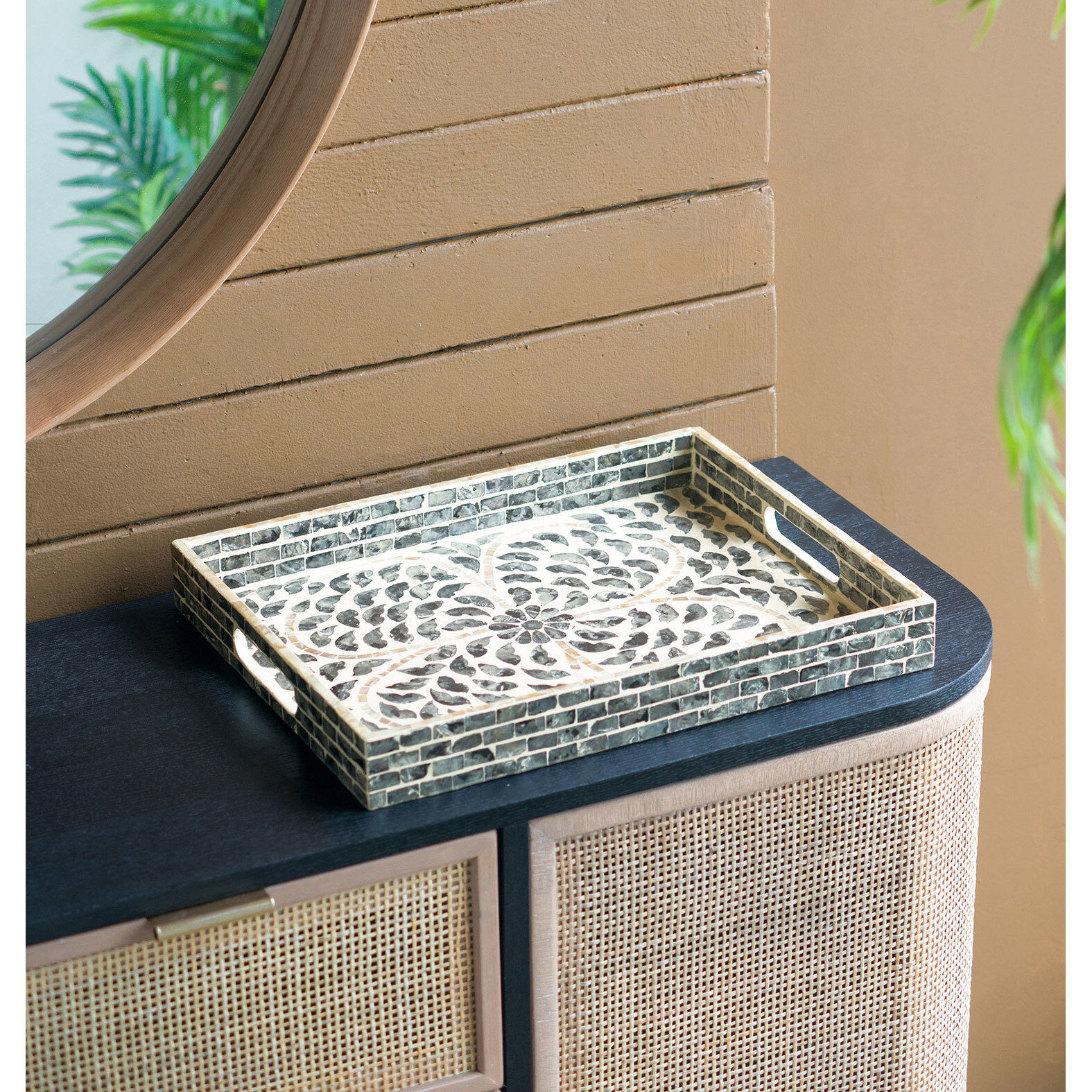 Anita Green Tray, Rectangular