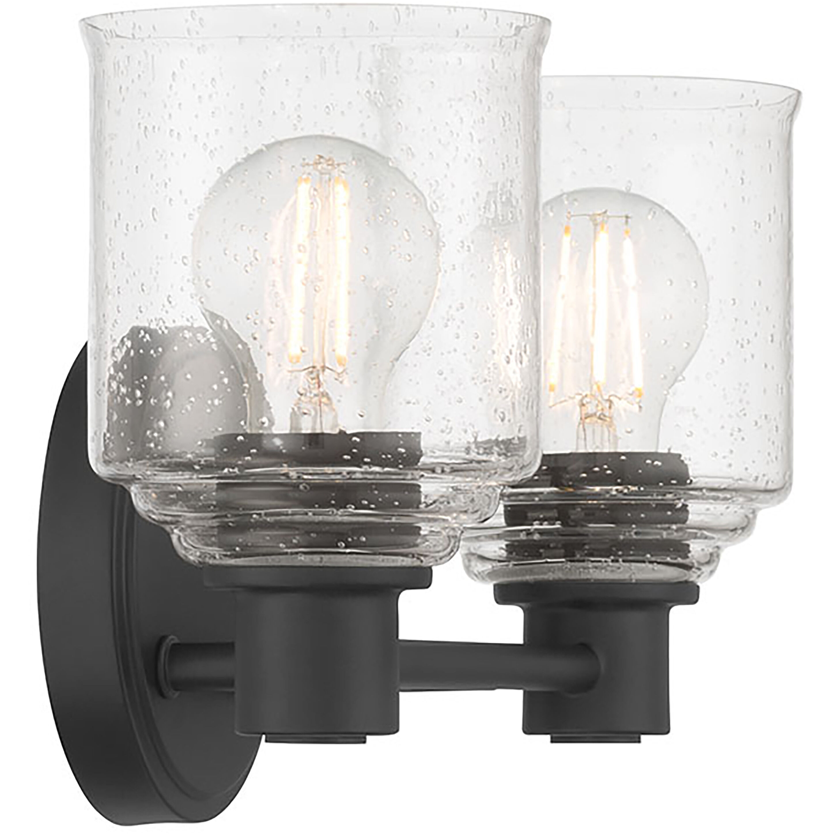 Vessair 2 Light 14 inch Matte Black Bathroom Vanity Light Wall Light