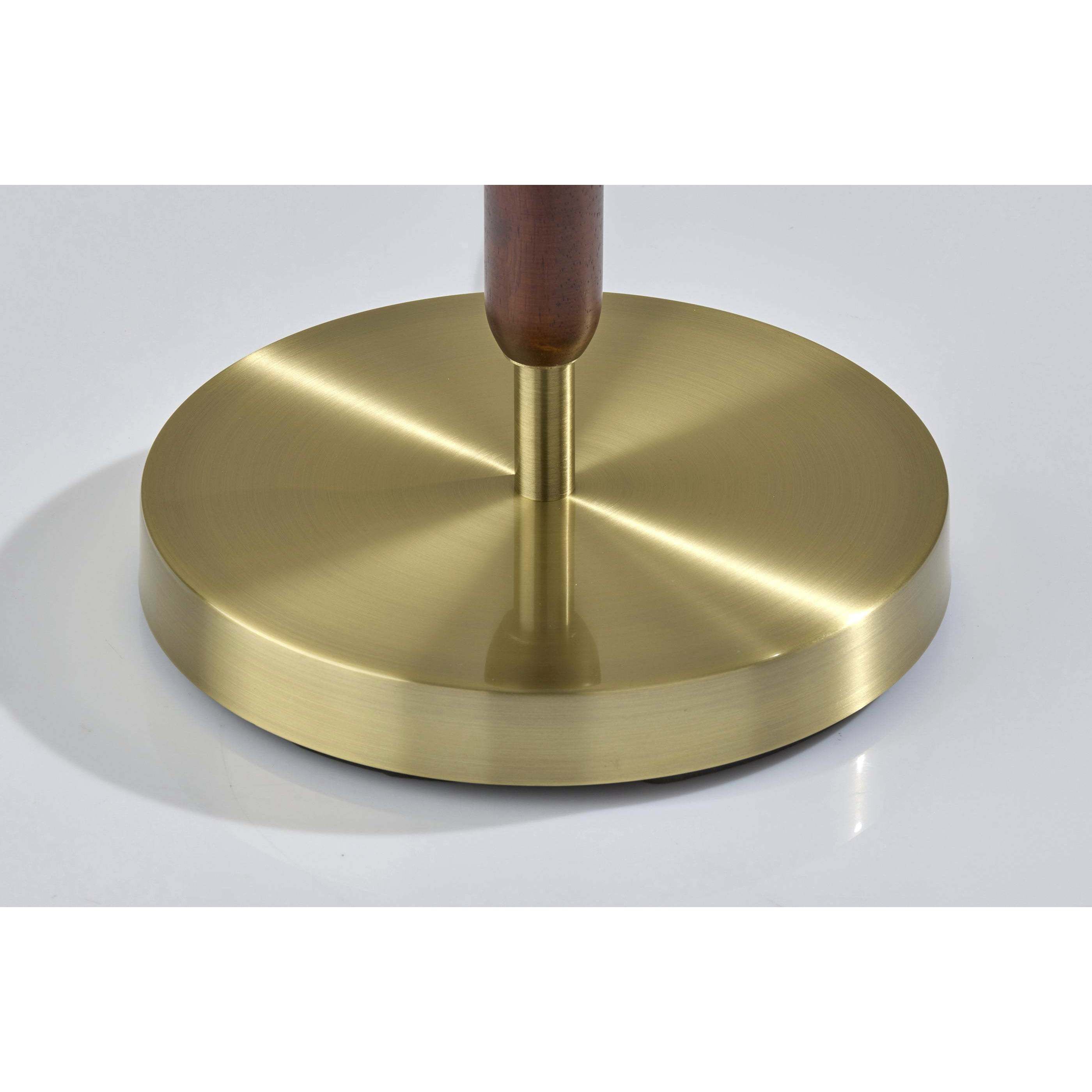 Laine 62.5 inch 100.00 watt Antique Brass Walnut Floor Lamp Portable Light