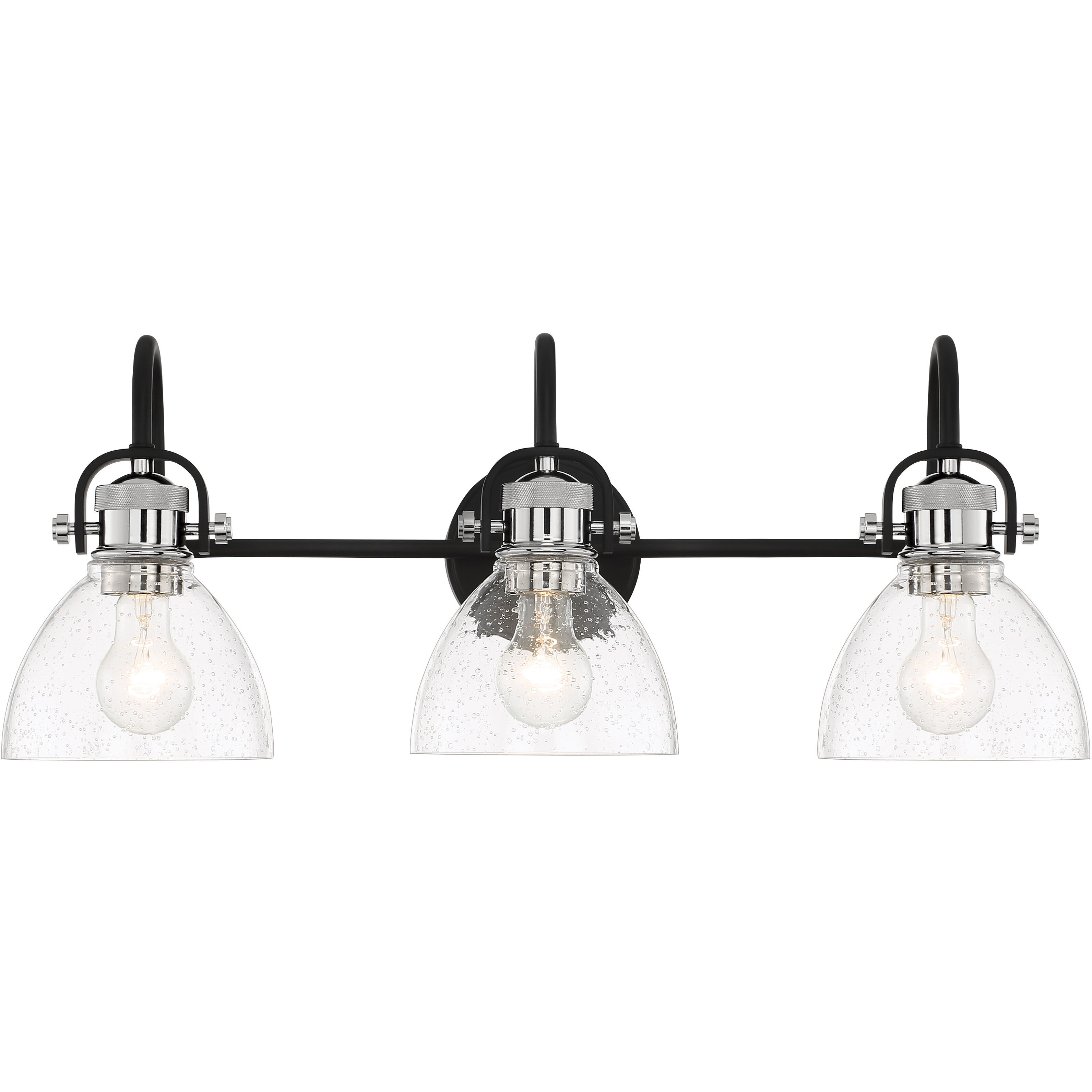 Monico 3 Light 26 inch Coal/Polished Nickel Bath Light Wall Light