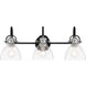 Monico 3 Light 26 inch Coal/Polished Nickel Bath Light Wall Light