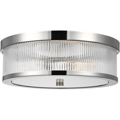 C&M by Chapman & Myers Geneva 2 Light 14 inch Polished Nickel Flush Mount Ceiling Light