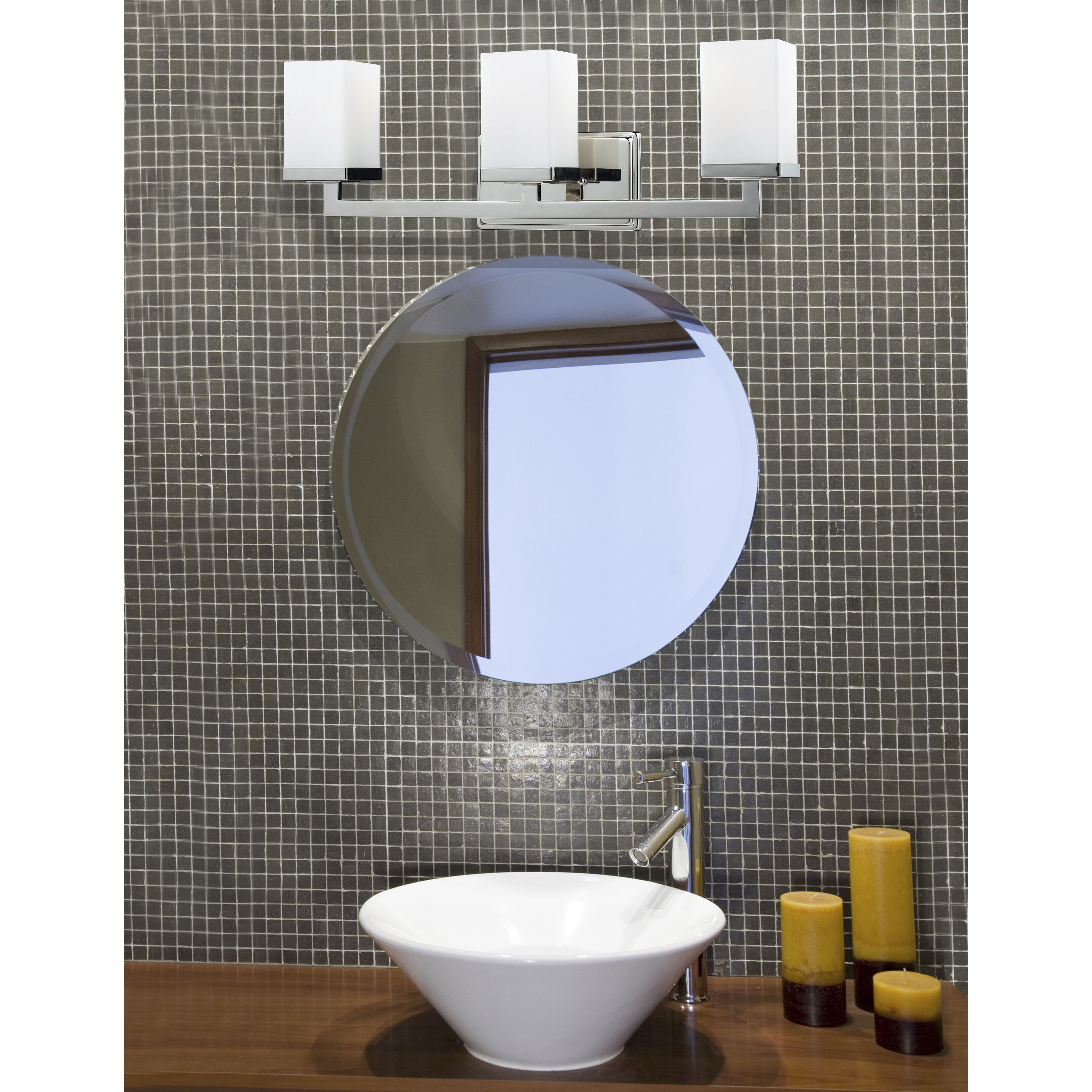 Tidal 3 Light 23.25 inch Brushed Nickel Vanity Wall Light