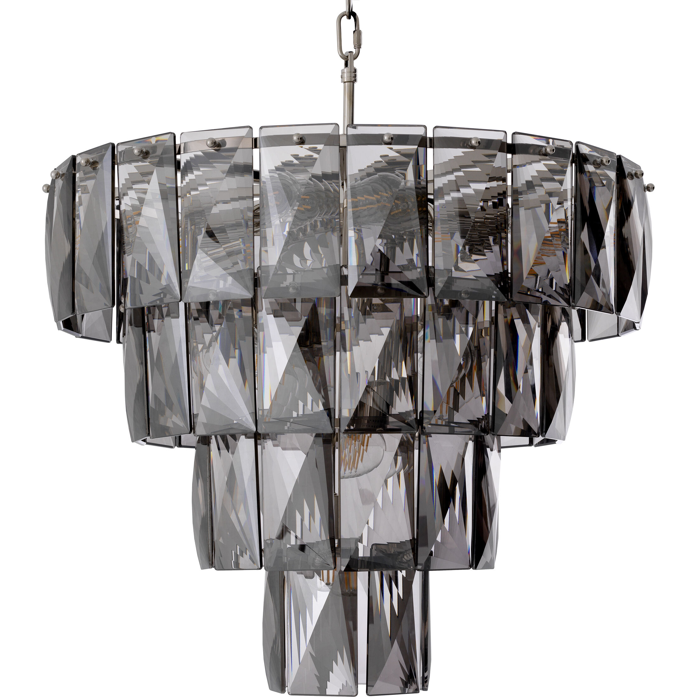 Amazone 14 Light 23.62 inch Nickel Chandelier Ceiling Light in Smoke Crystal Glass, Small