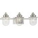 Northlake 3 Light 24 inch Brushed Nickel Bath Light Wall Light