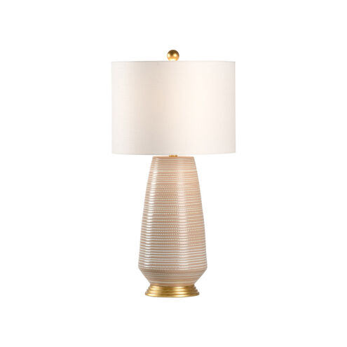 Chelsea House 30 inch 100.00 watt Taupe/White/Antique Gold Leaf Table Lamp Portable Light