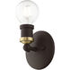 Lansdale 1 Light 5 inch Bronze with Antique Brass Accents Single Vanity Sconce Wall Light, Single
