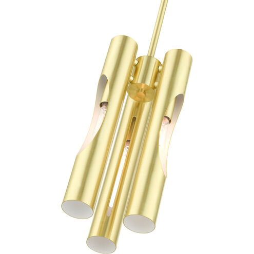 Acra 3 Light 6 inch Satin Brass Pendant Chandelier Ceiling Light