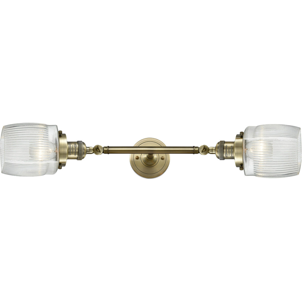 Franklin Restoration Colton LED 16 inch Antique Brass Bath Vanity Light Wall Light in Clear Halophane Glass, Franklin Restoration