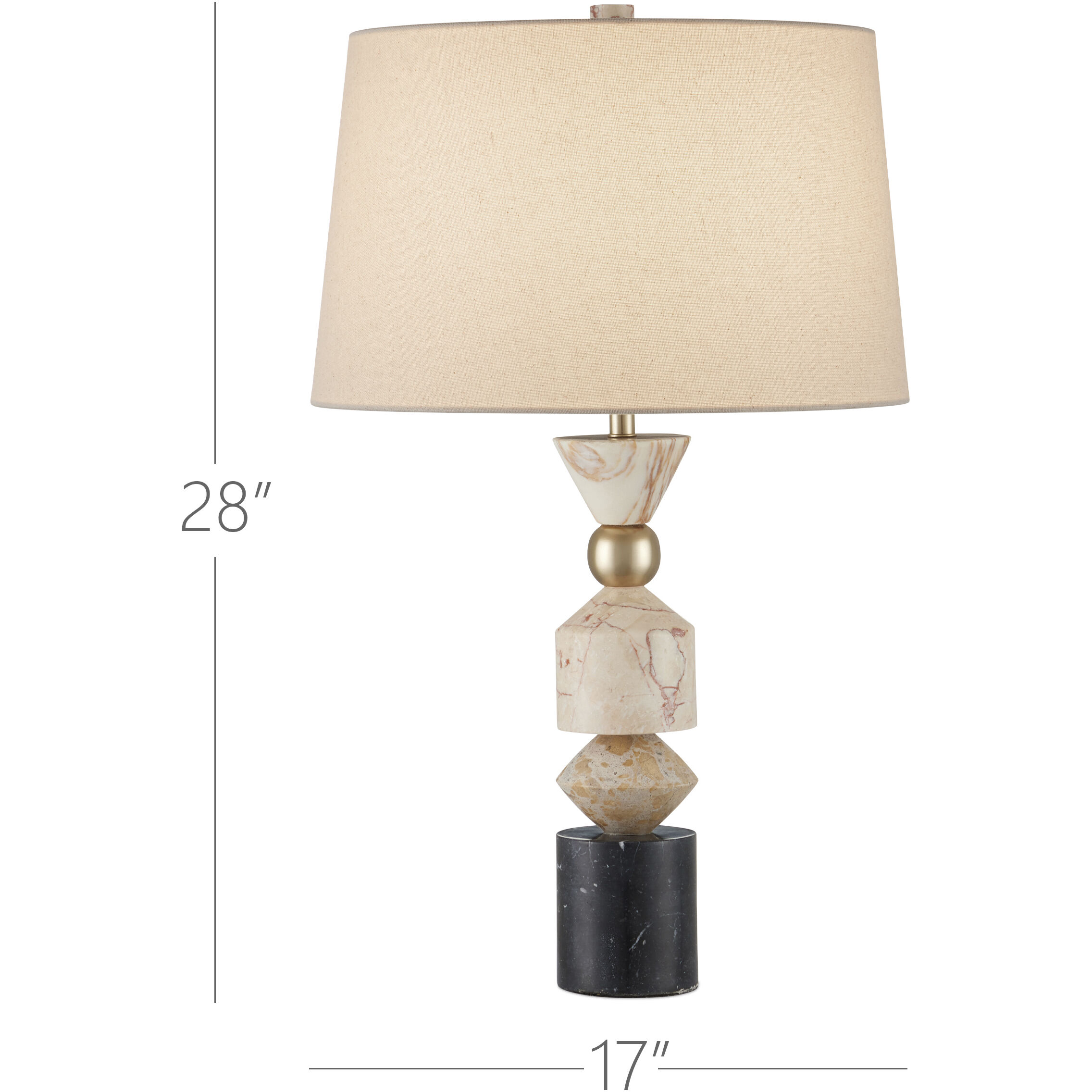 Seguso 28 inch 150.00 watt Natural/Black/Brass Table Lamp Portable Light