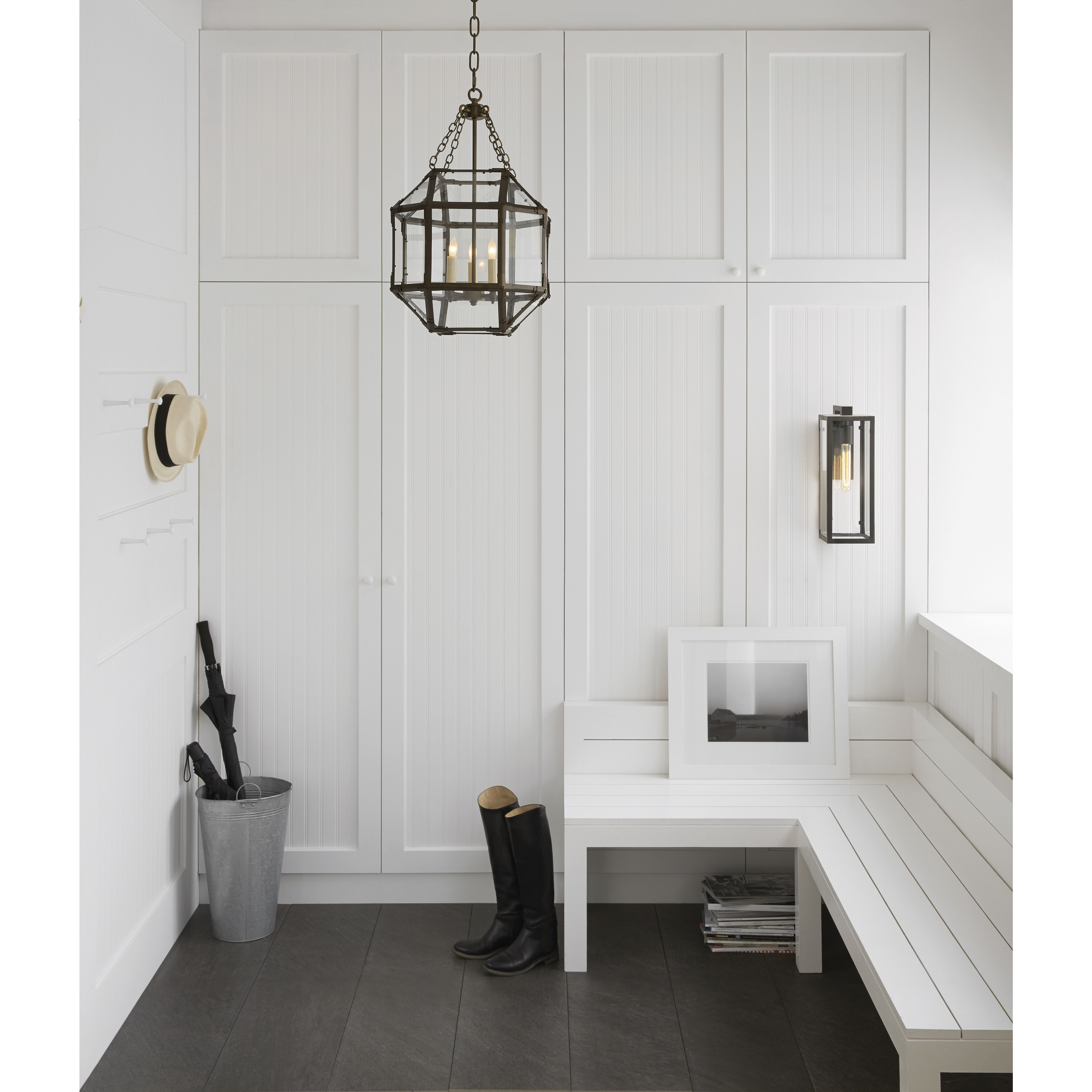 Visual Comfort Signature SK 5010AZ CG Three Light Lantern Morris Antique Zinc