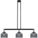 Franklin Restoration Large Bell LED 41 inch Black Antique Brass Island Light Ceiling Light in Plated Smoke Glass, Franklin Restoration
