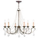 Pennington 6 Light 28 inch Hand Applied Venetian Golden Bronze Chandelier Ceiling Light