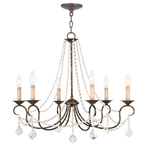 Pennington 6 Light 28 inch Hand Applied Venetian Golden Bronze Chandelier Ceiling Light
