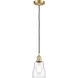 Ballston Ellery 1 Light 5 inch Satin Gold Mini Pendant Ceiling Light in Clear Glass, Ballston