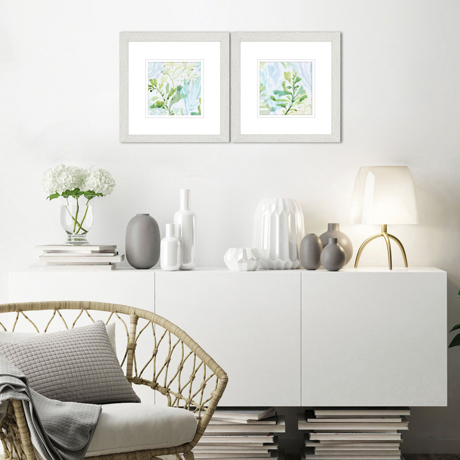 Waterside Blue and Green and Turquoise Framed Art, Propac