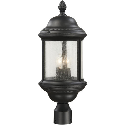 Hancock 3 Light 22 inch Coal Outdoor Post Mount Lantern in Black, Great Outdoors 