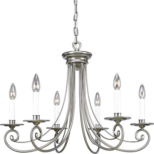Bradford 6 Light 27 inch Antique Nickel Chandelier Ceiling Light