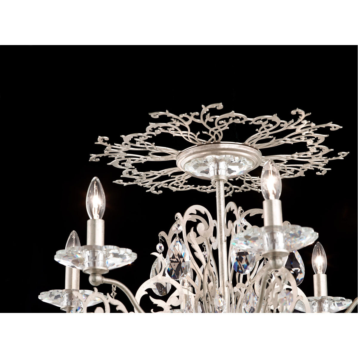 Filigrae 6 Light Antique Silver Semi-Flush Mount Ceiling Light