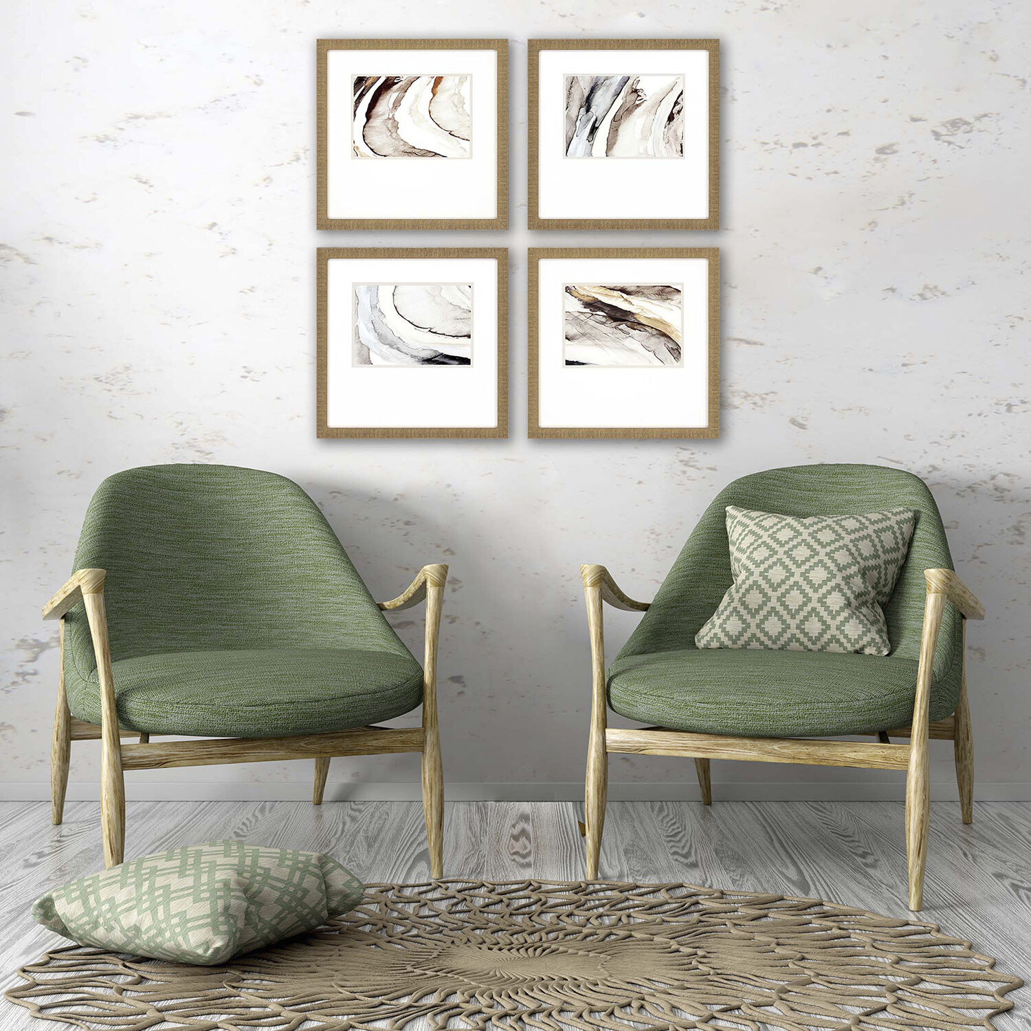 Abstract Neutral and Brown and Sepia and Gray Framed Art