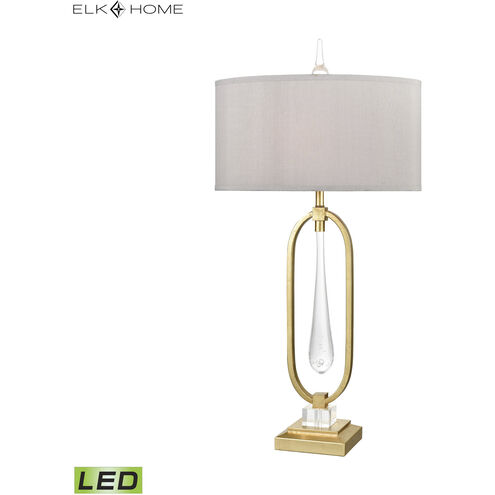 Spring Loaded 36 inch 9.00 watt Gold Leaf with Clear Table Lamp Portable Light