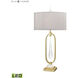 Spring Loaded 36 inch 9.00 watt Gold Leaf with Clear Table Lamp Portable Light