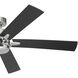 Lucian 60 inch Polished Nickel with Black/Silver Blades Ceiling Fan