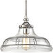 Dunkirk 1 Light 13 inch Weathered Zinc with Polished Nickel Pendant Ceiling Light