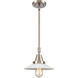 Franklin Restoration Halophane 1 Light 9 inch Brushed Satin Nickel Mini Pendant Ceiling Light in Matte White Halophane Glass