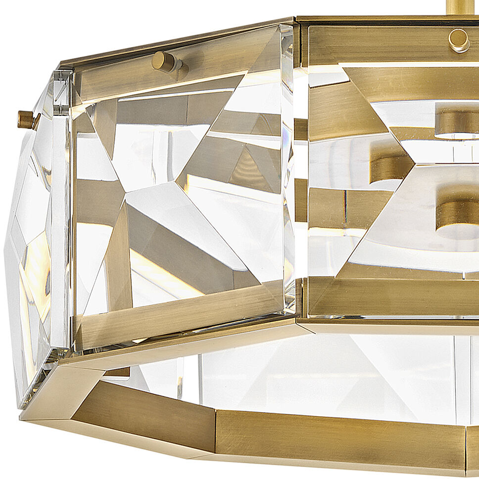 Jolie LED 19.5 inch Heritage Brass Foyer Light Ceiling Light, Semi-Flush Mount