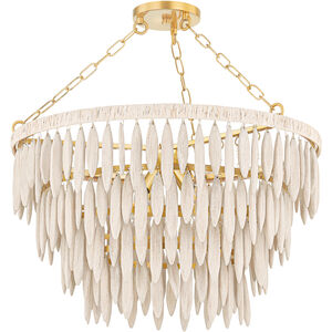Tiffany 4 Light 24 inch Aged Brass Chandelier Ceiling Light