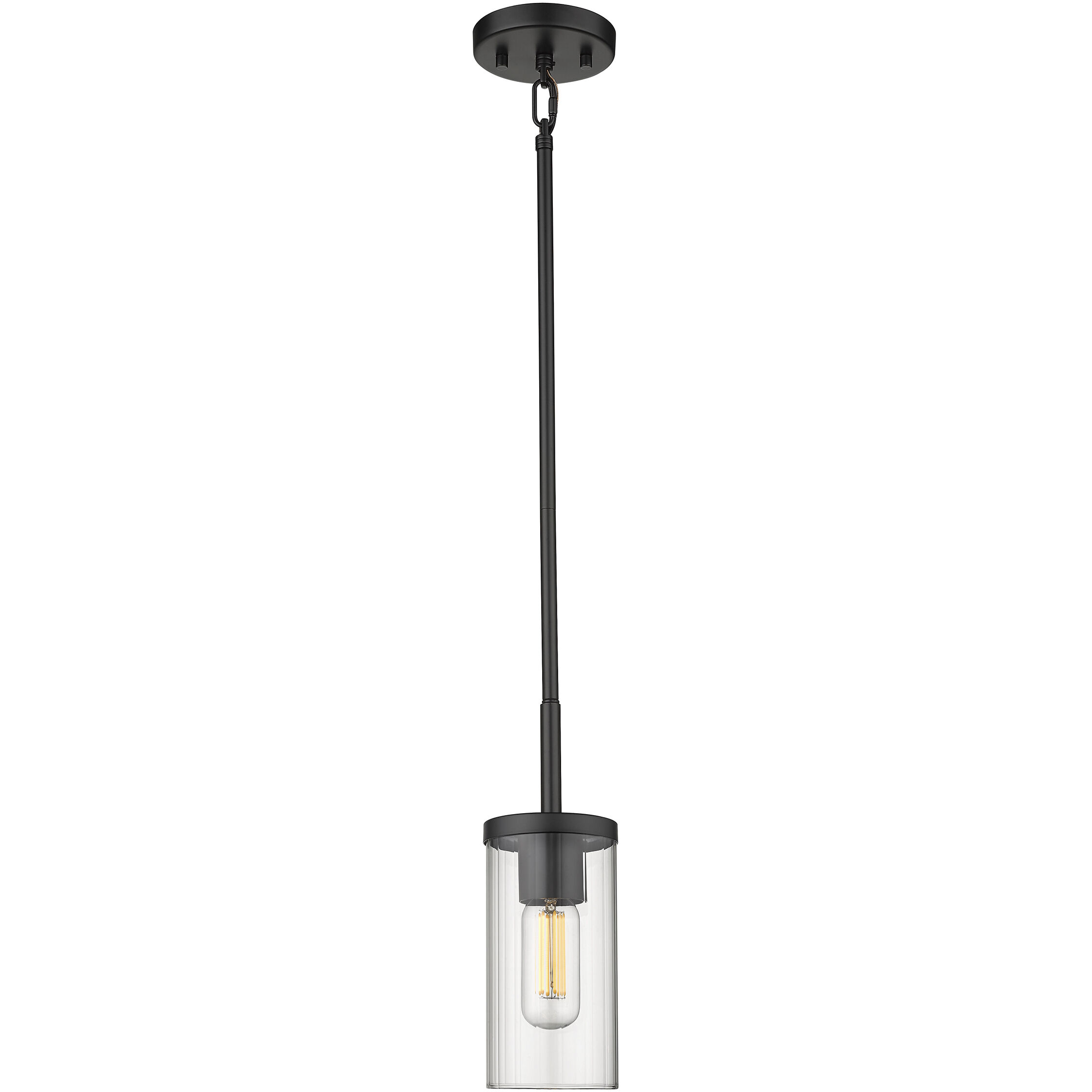 Winslett Pendant Ceiling Light in Matte Black, Damp