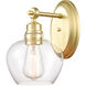 Amina 1 Light 7 inch Satin Brass Bath Vanity Light Wall Light