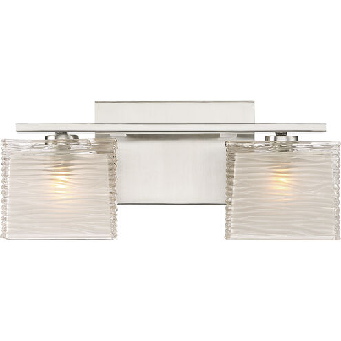Westcap 2 Light 15 inch Brushed Nickel Bath Light Wall Light, Medium