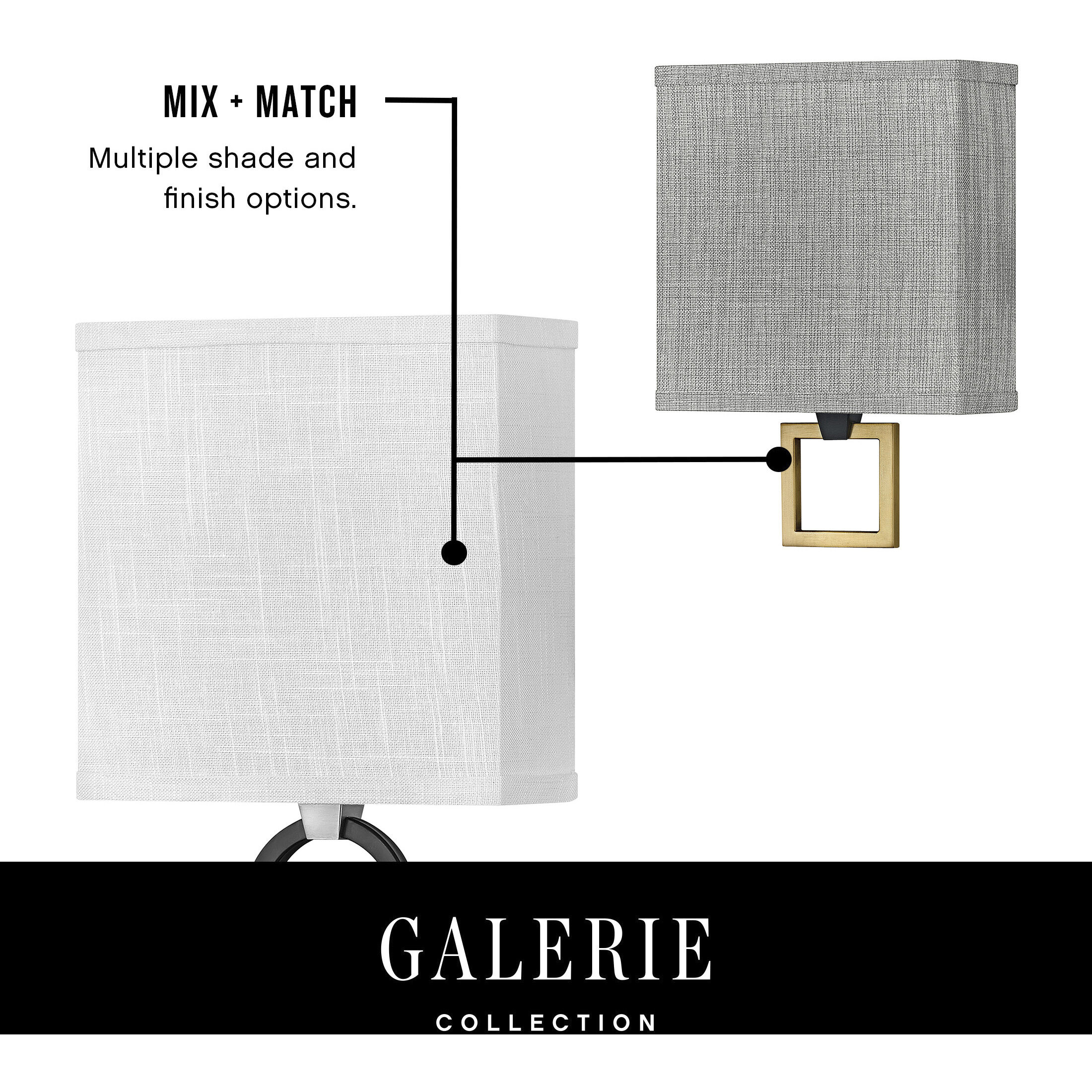 Galerie Link LED 8 inch Black with Heritage Brass ADA Indoor Wall Sconce Wall Light
