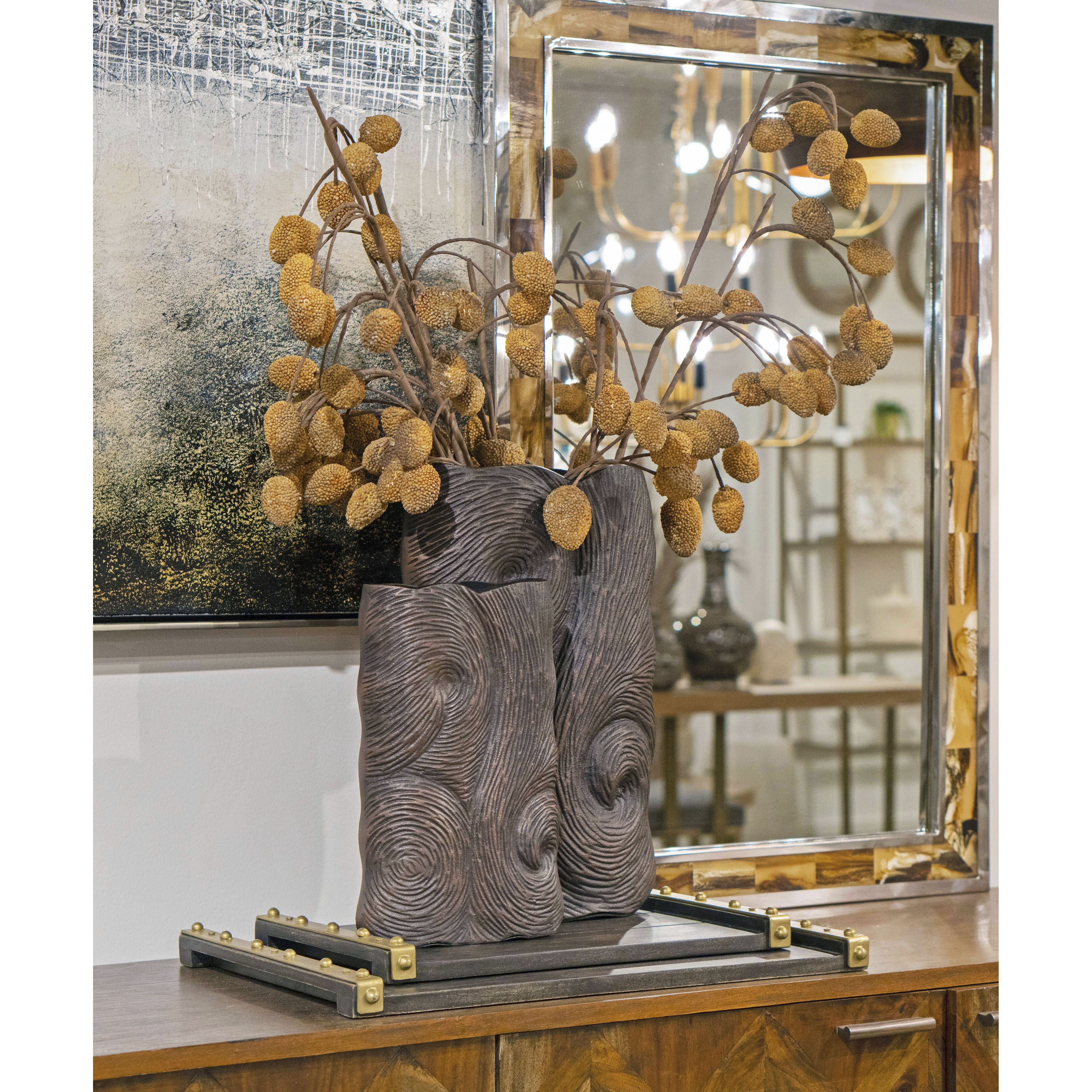 Juba 36 X 24 inch Horn with Polished Nickel and Mirror Wall Mirror