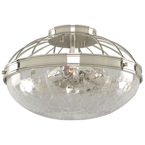 Montauk 3 Light 14 inch Polished Nickel Flush Mount Ceiling Light