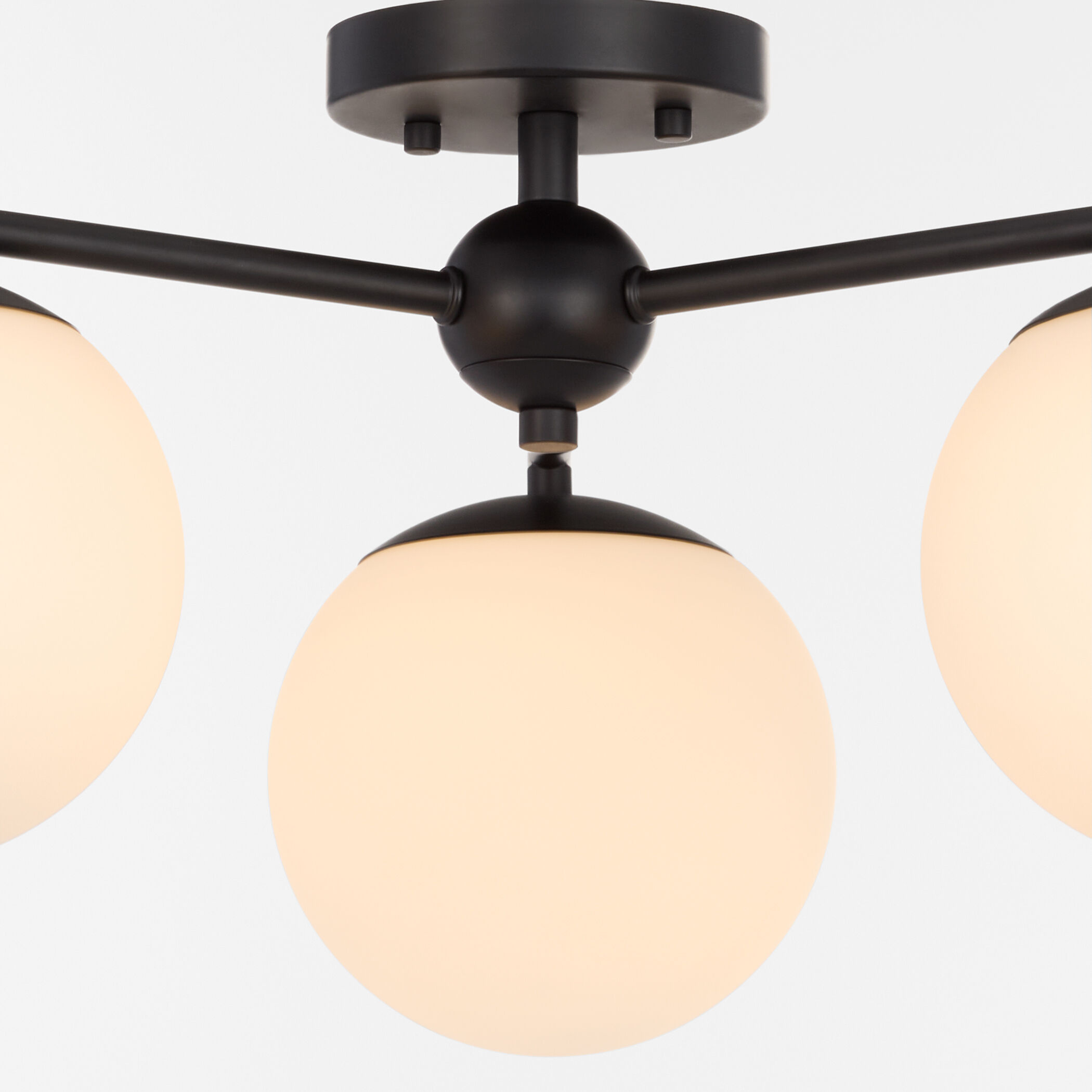 Jasper 3 Light 22 inch Matte Black Semi-Flush Mount Ceiling Light