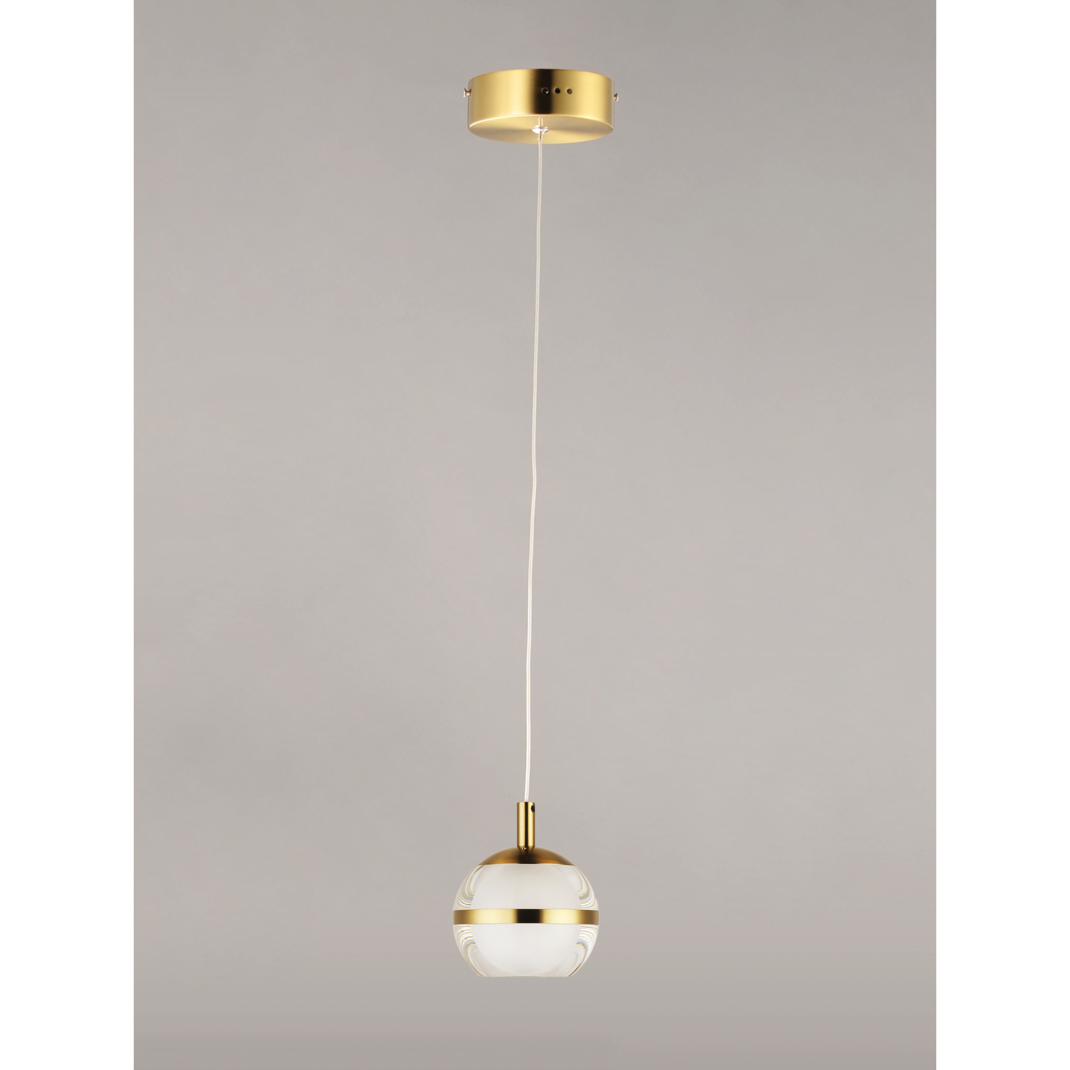 Swank LED 4.5 inch Natural Aged Brass Single Pendant Ceiling Light