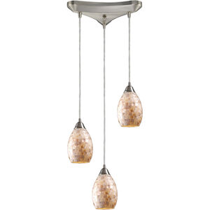 Dewey Beach 3 Light 11 inch Satin Nickel Multi Pendant Ceiling Light, Configurable