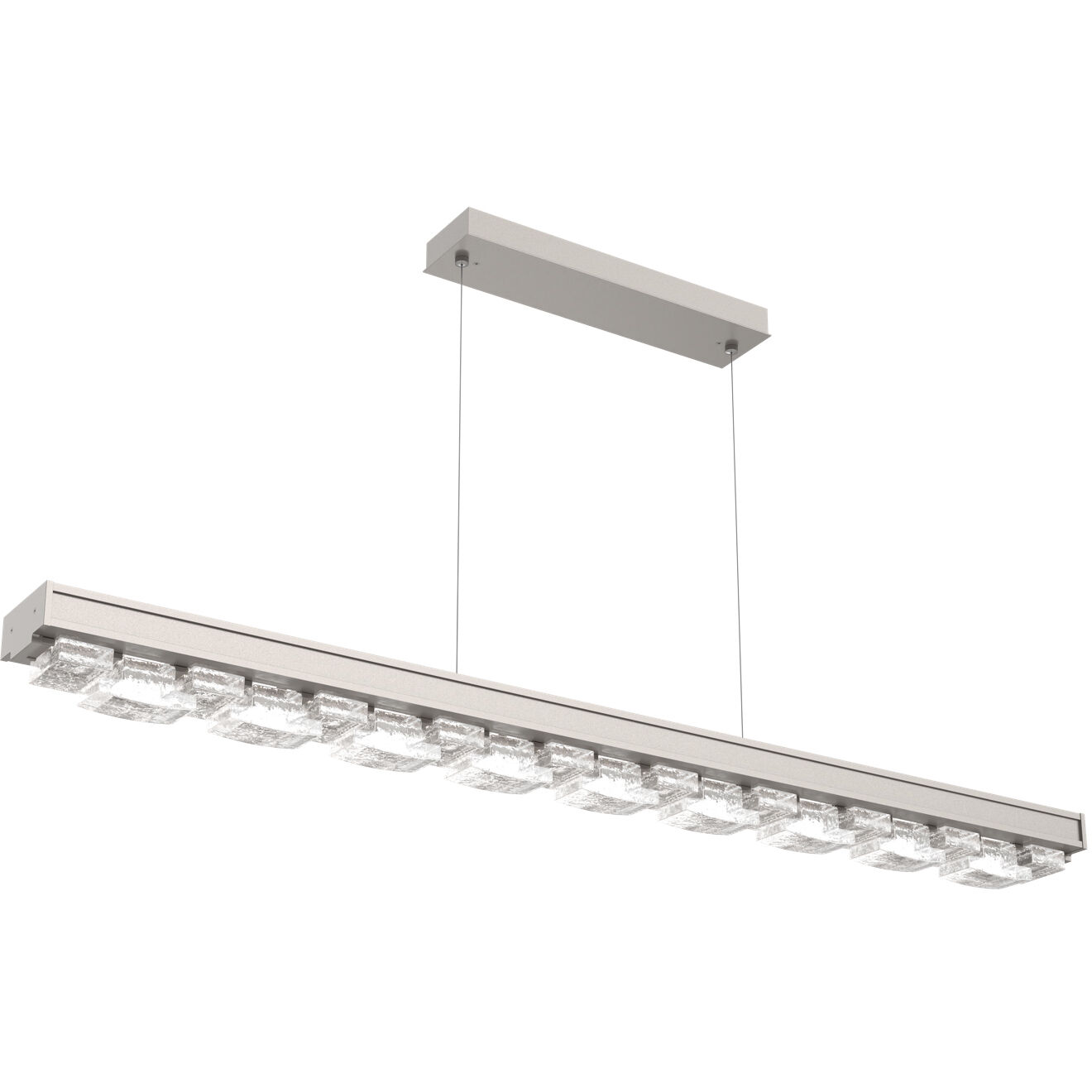 Tessera Linear Chandelier Ceiling Light in 3000K LED, Beige Silver, Tetro Cast