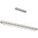 Tessera Linear Chandelier Ceiling Light in 3000K LED, Beige Silver, Tetro Cast