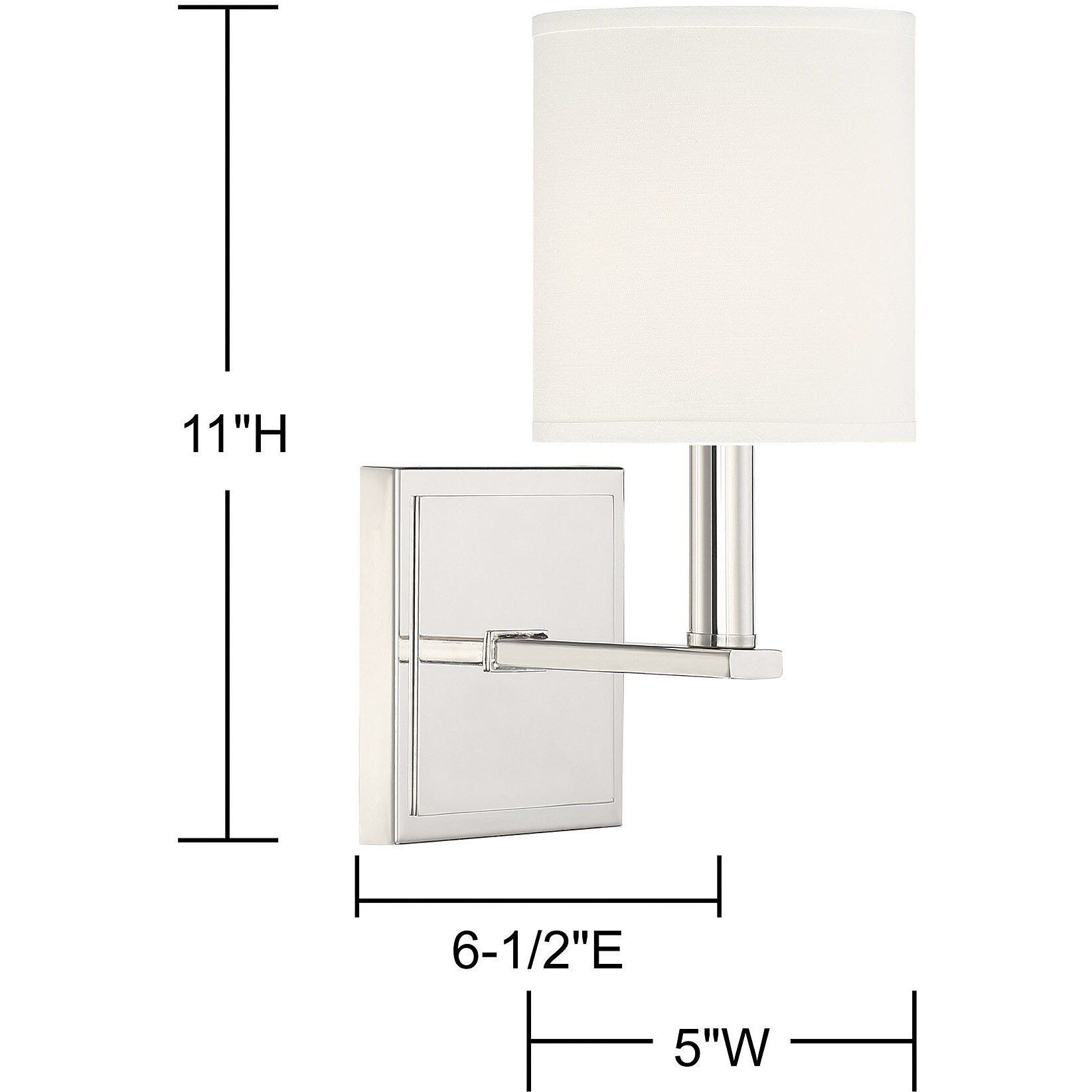 Waverly 1 Light 5 inch Polished Nickel Wall Sconce Wall Light, Essentials