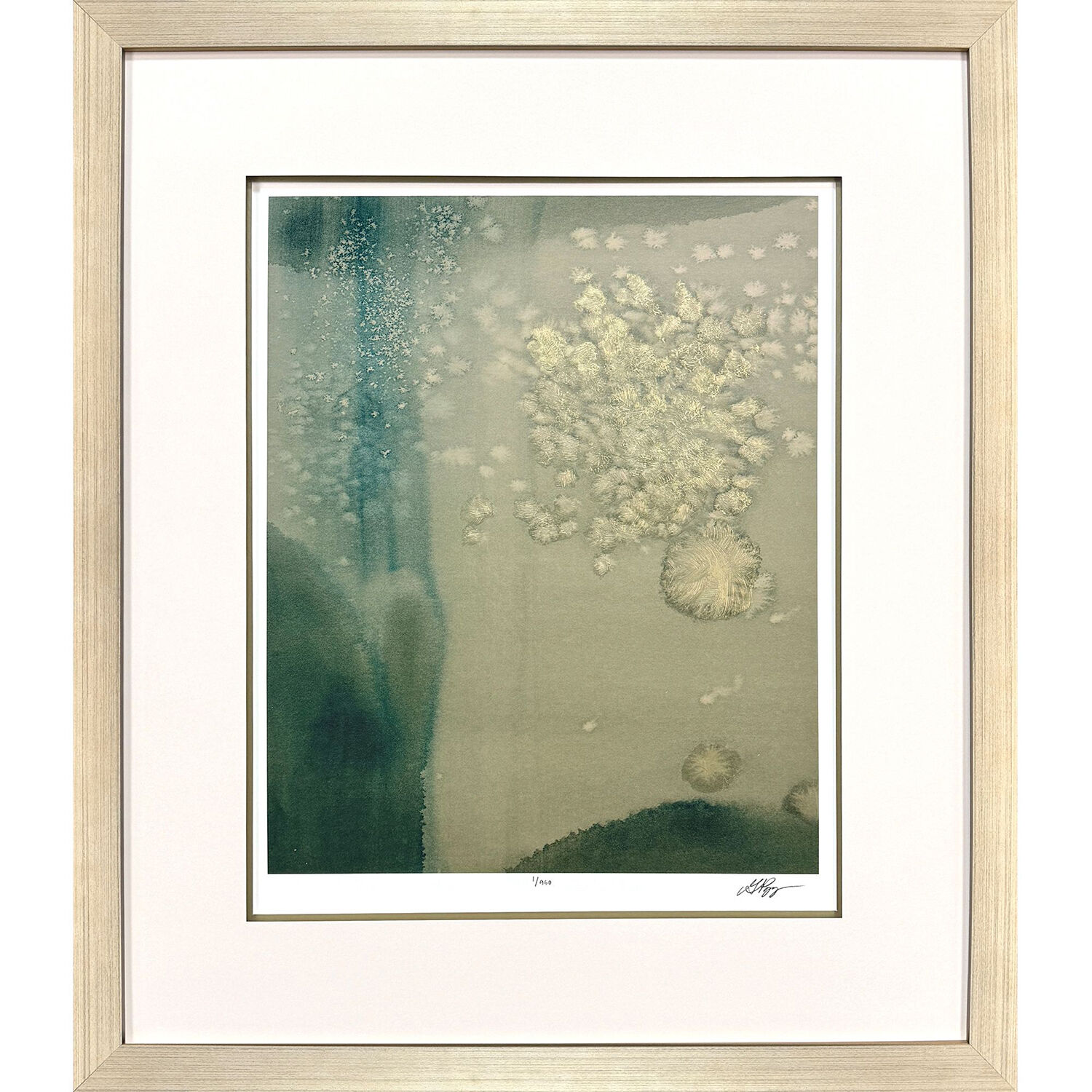 Brine Green and Metallic and Multi and Teal Framed Art, The Studio