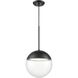 Hopewell Rocks CCT LED 10 inch Ebony Pendant Ceiling Light in Clear Glass